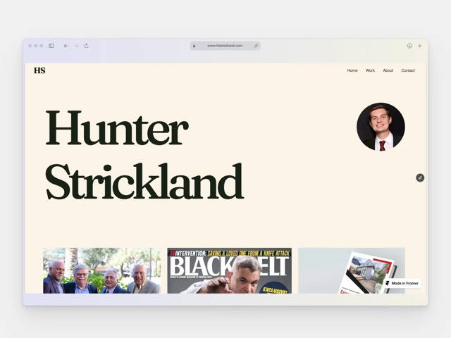 Hunter Strickland portfolio website