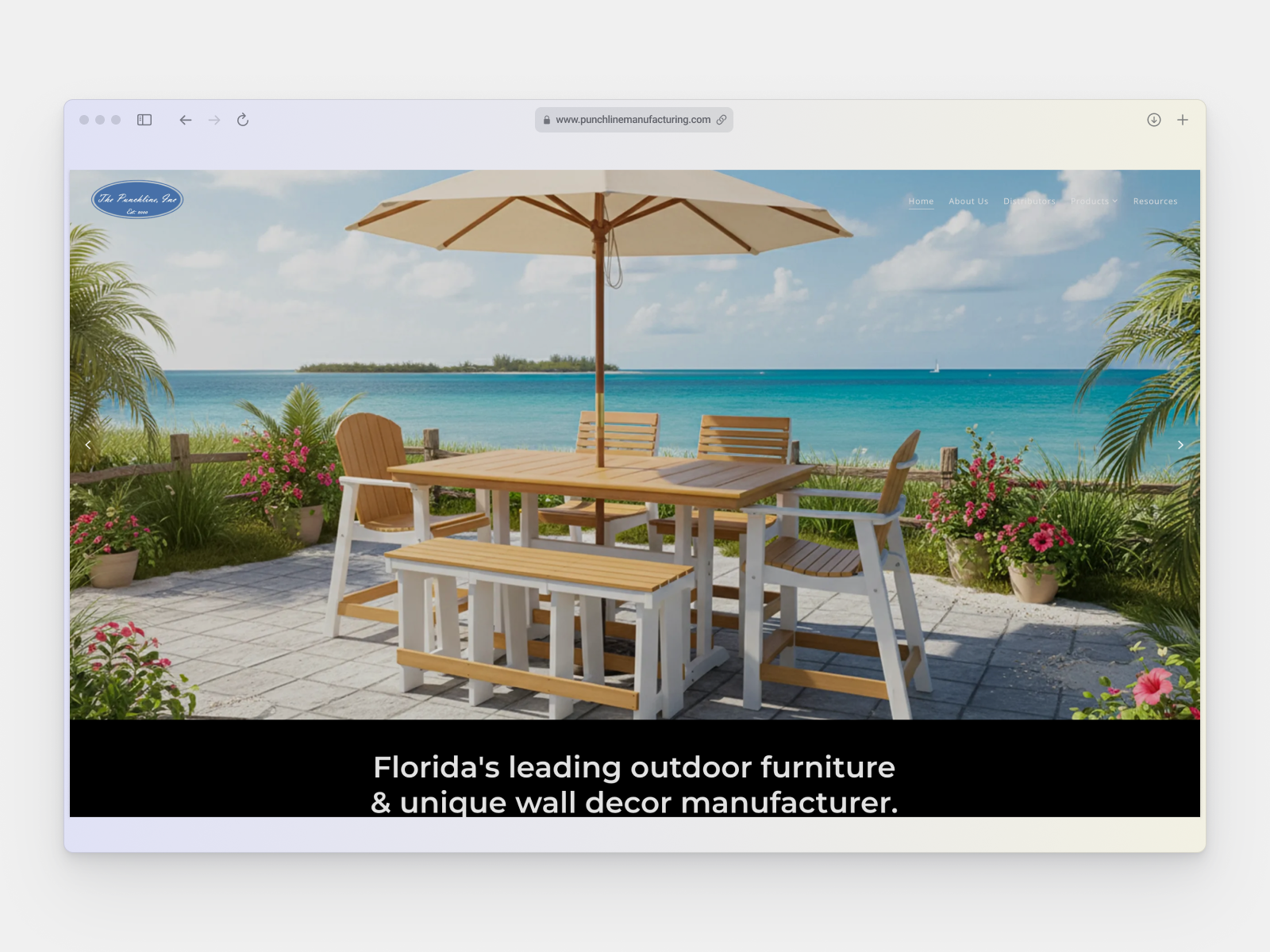 Punchline Manufacturing website home page design